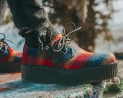 V9907 Womens Orange Plaid D-Ring Viva Creeper