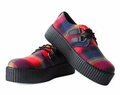 V9907 Womens Orange Plaid D-Ring Viva Creeper