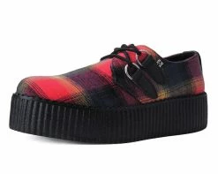 V9907 Womens Orange Plaid D-Ring Viva Creeper