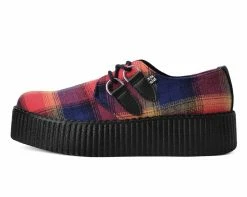 V9907 Womens Orange Plaid D-Ring Viva Creeper