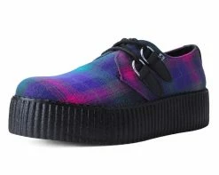 V9908 Magenta Plaid D-Ring Viva Creeper Womens